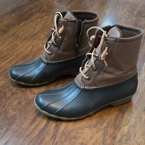 Women's Brown and Black Duck Boots
